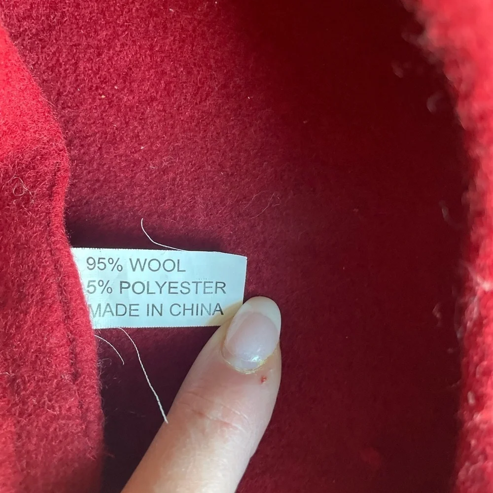 Vintage Red Wool Parisian Barrette - Adult - Picture 4 of 4